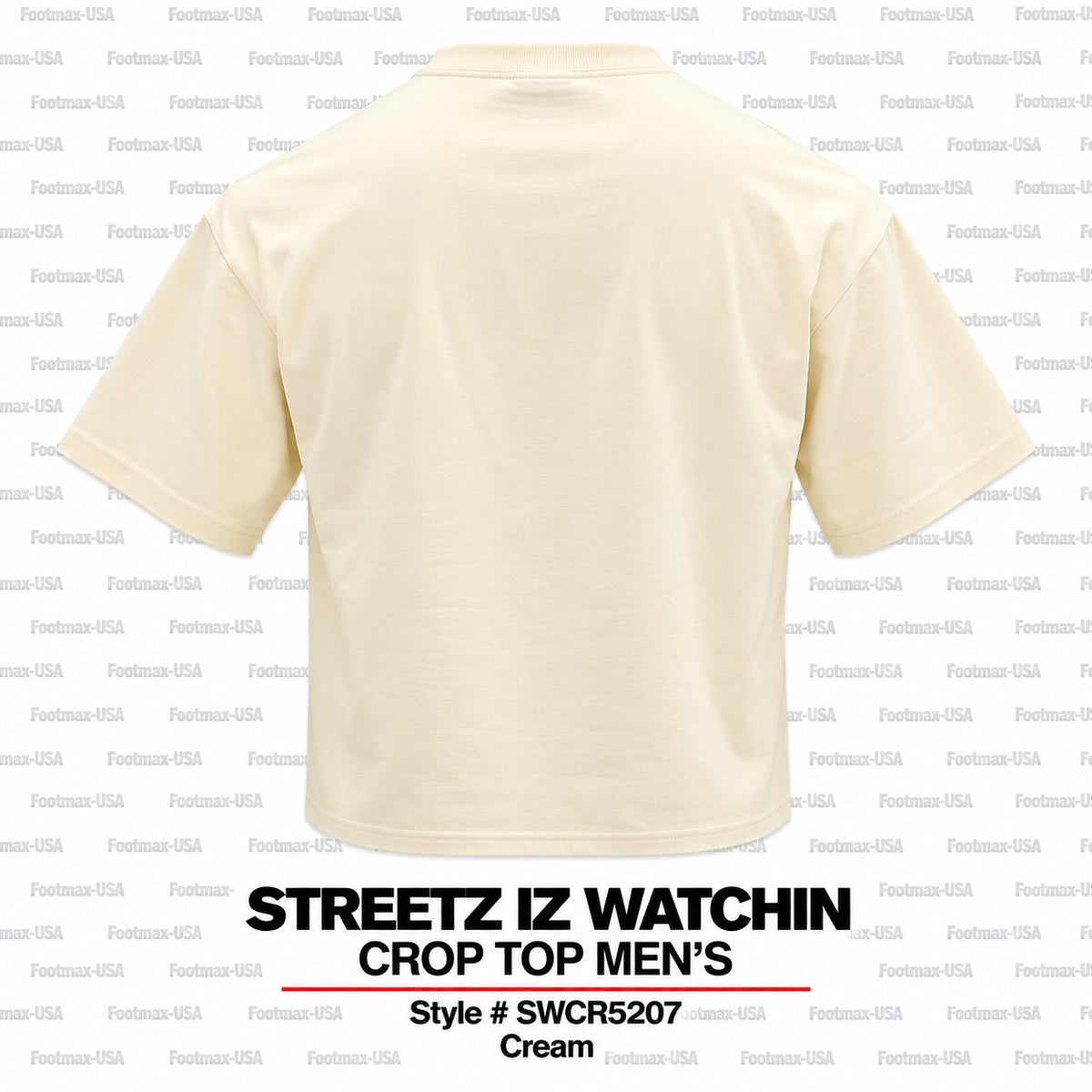 STREETZ IZ WATCHIN CROP TOP T-SHIRT "MEN'S" - SWCR5207-CREAM