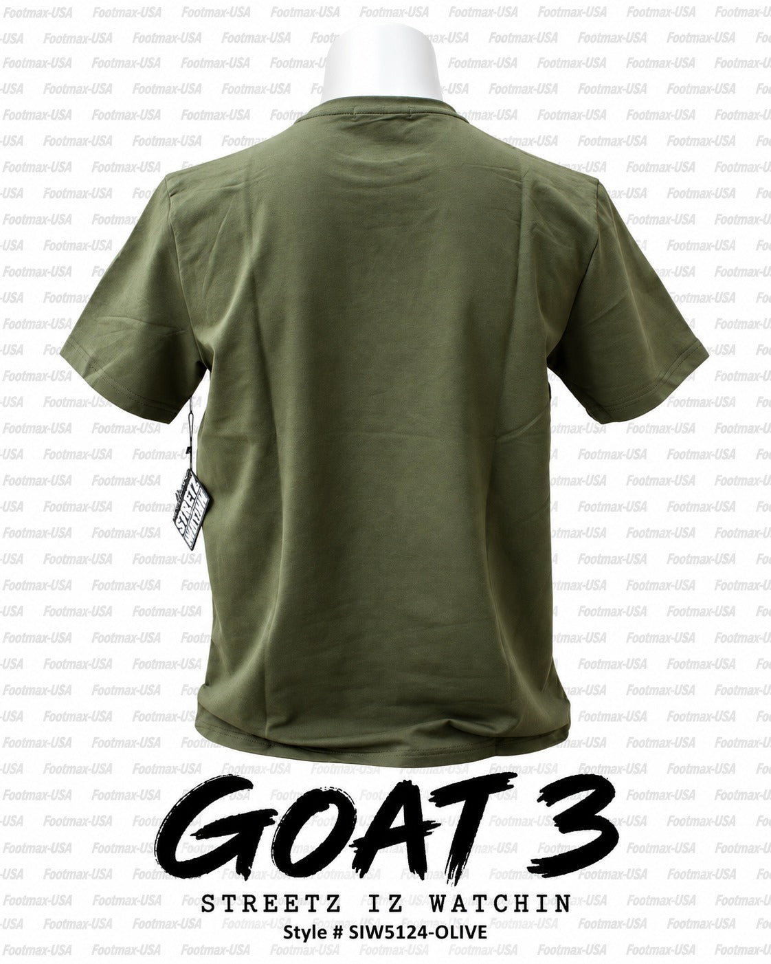 STREETZ IZ WATCHIN T-SHIRT - GOAT 3 - SIW5124-OLIVE - MEN'S