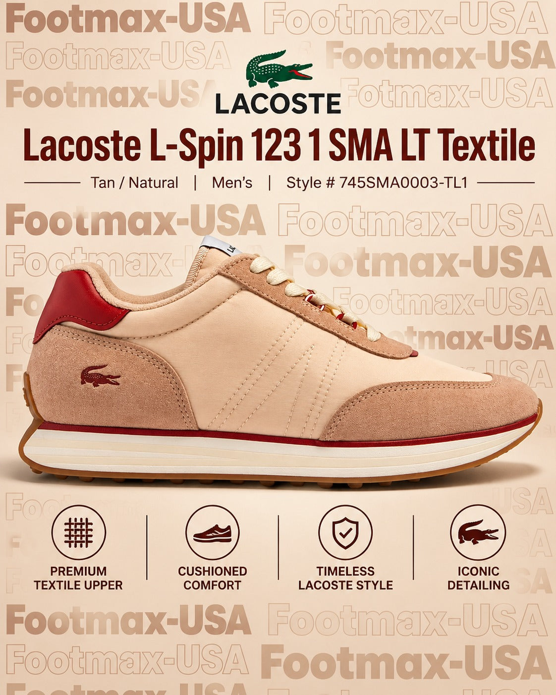 Lacoste L-Spin 123 1 SMA LT "TEXTILE" 745SMA0003-TL1 - Men's