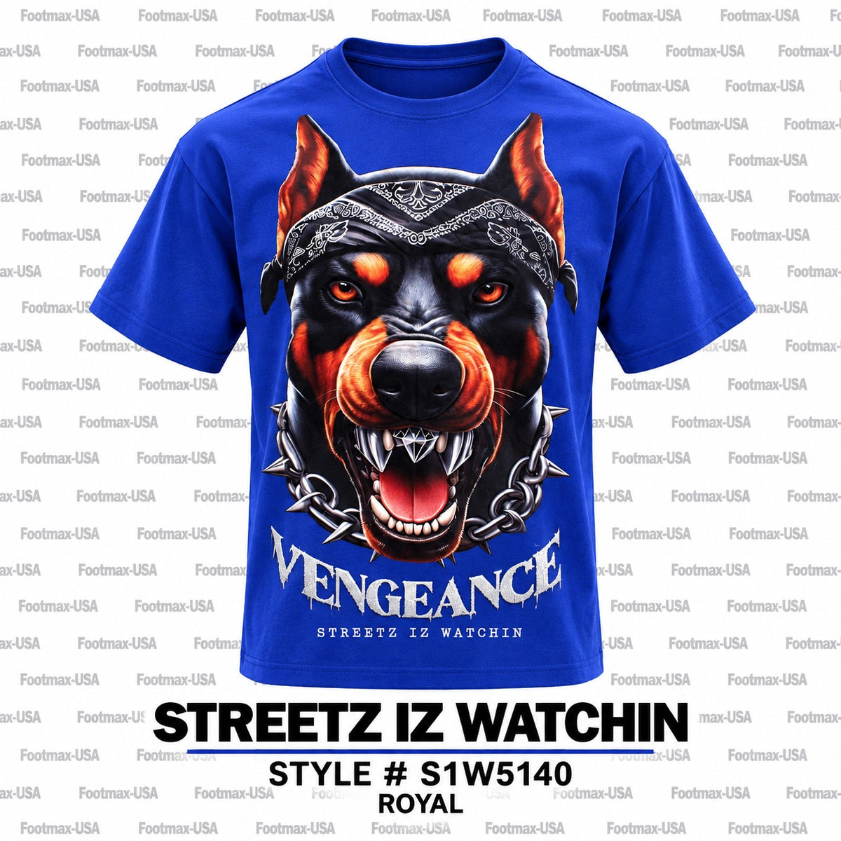STREETZ IZ WATCHIN T-SHIRT - SIW5140-ROYAL "MEN'S"
