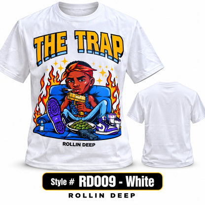 Rollin Deep T-Shirt - RD009-WHITE - THE TRAP - ADULTS