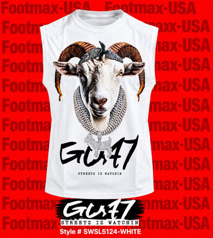 STREETZ IZ WATCHING GOAT 3 SLEEVELESS - SWSL5124-WHITE - MEN'S
