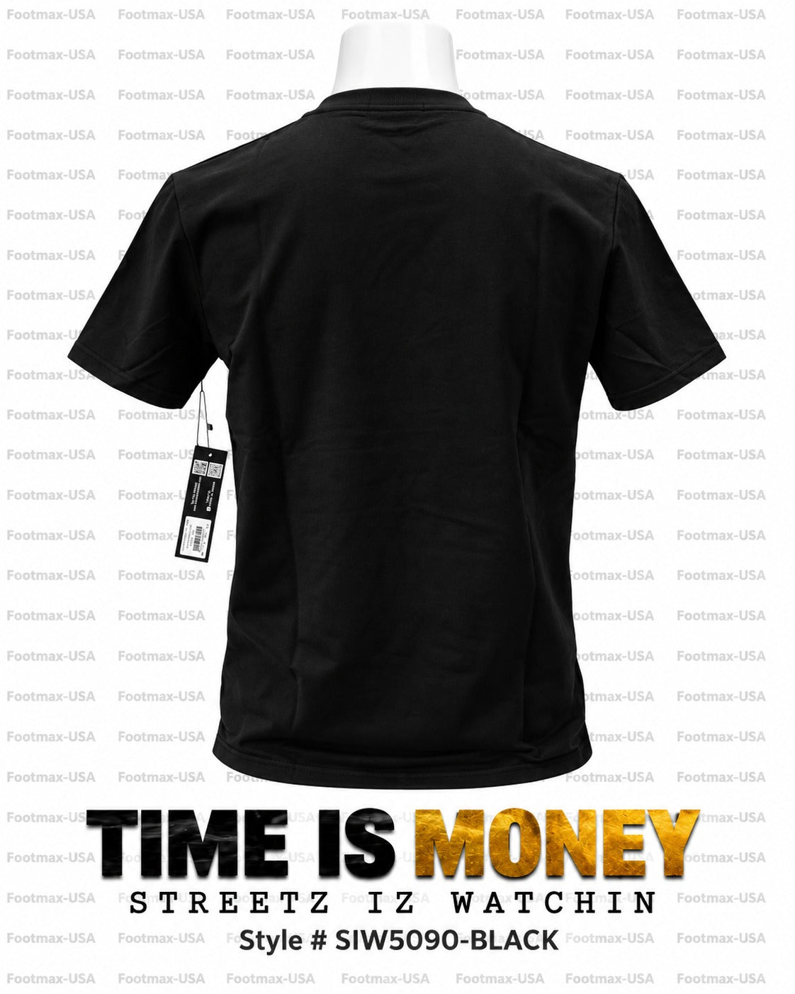 STREETZ IZ WATCHING TIME IS MONEY T-SHIRT - SIW5090-BLACK - MEN'S