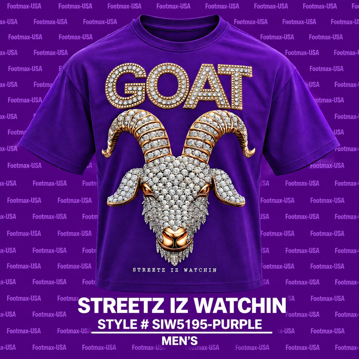 STREETZ IZ WATCHIN T-SHIRT "MEN'S" - SIW5196-PURPLE