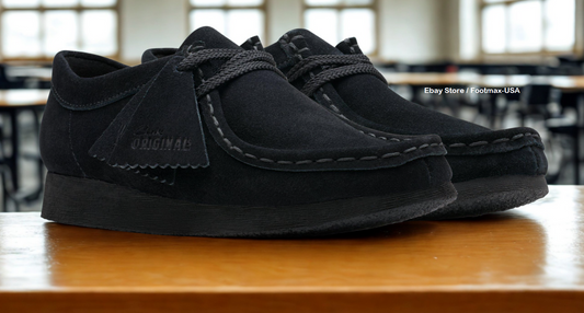 Clarks Kids / Juniors Wallabee - 26168038 -Black Suede