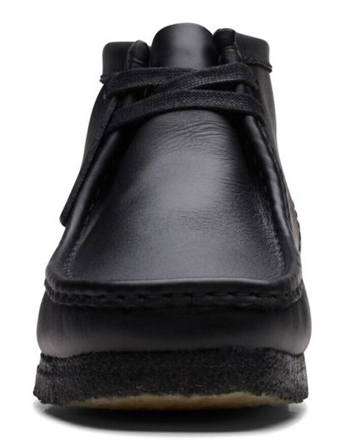 Clarks Wallabee Boot - Black Leather - 26155512 - Men's