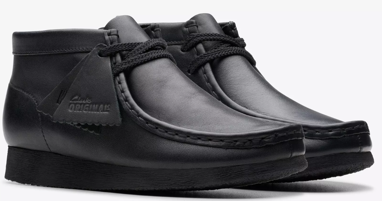 Clarks Wallabee Boot - 26168041 - KIDS / JUNIORS (BLACK LEATHER)
