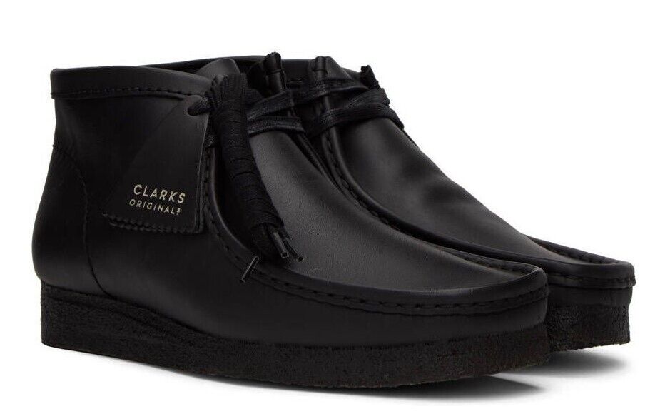 Clarks Wallabee Boot - Black Leather - 26155512 - Men's