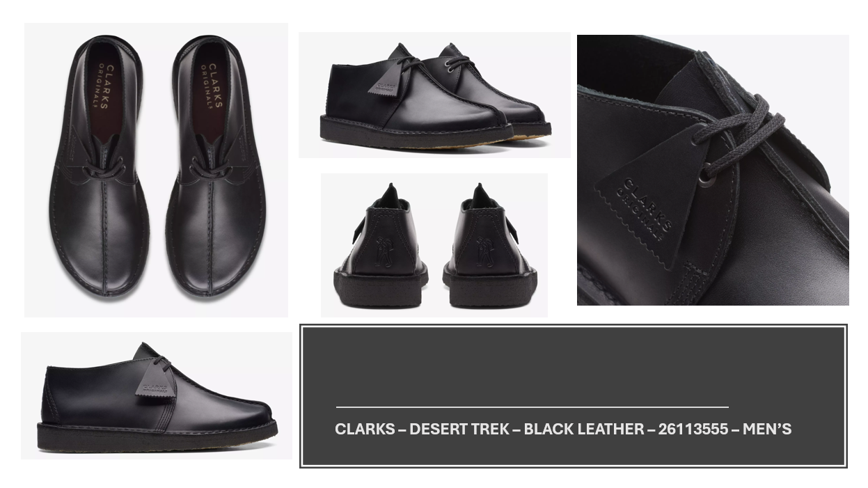 Clarks Originals Desert Trek - Black Leather - 26113555 - Men's