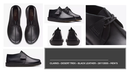 Clarks Originals Desert Trek - Black Leather - 26113555 - Men's
