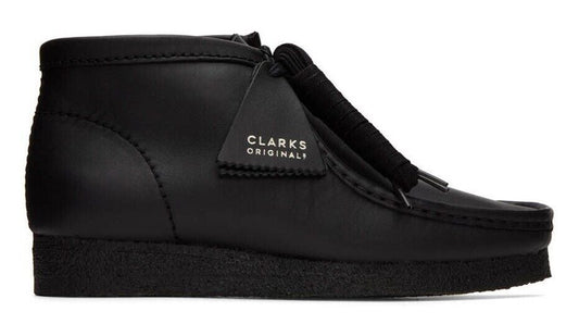 Clarks Wallabee Boot - Black Leather - 26155512 - Men's