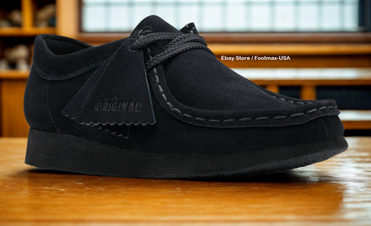 Clarks Kids / Juniors Wallabee - 26168038 -Black Suede