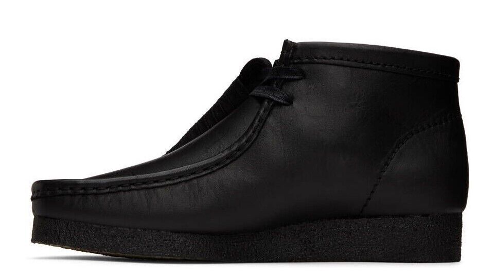 Clarks Wallabee Boot - Black Leather - 26155512 - Men's