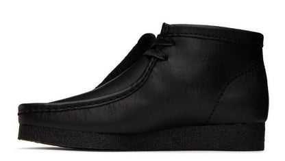 Clarks Wallabee Boot - Black Leather - 26155512 - Men's