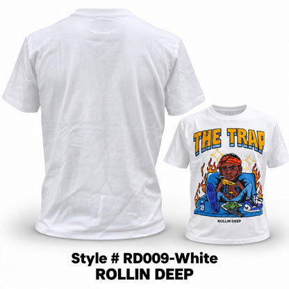 Rollin Deep T-Shirt - RD009-WHITE - THE TRAP - ADULTS