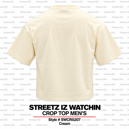 STREETZ IZ WATCHIN CROP TOP T-SHIRT "MEN'S" - SWCR5207-CREAM