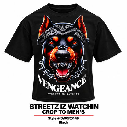 STREETZ IZ WATCHIN CROP TOP "MEN" T-SHIRT - SWCR5140-BLACK