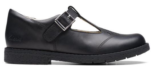 Clarks Comet Step (Kids Size) 26175278 - Black Leather