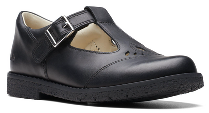 Clarks Comet Step (Kids Size) 26175278 - Black Leather