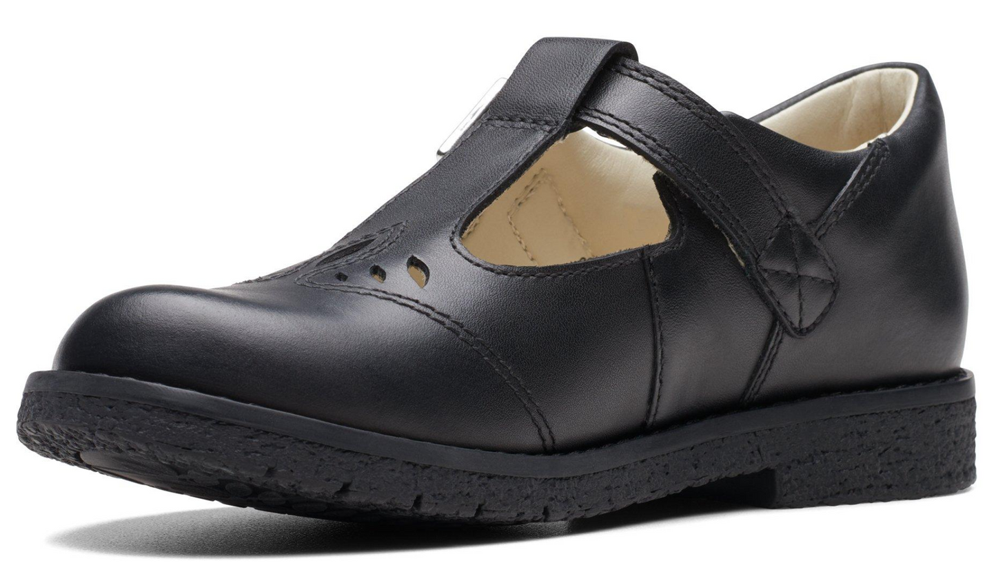 Clarks Comet Step (Kids Size) 26175278 - Black Leather