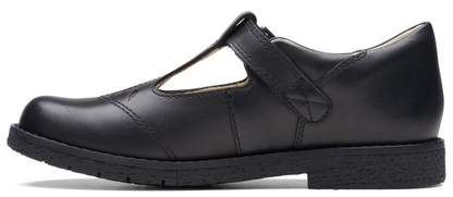 Clarks Comet Step (Kids Size) 26175278 - Black Leather