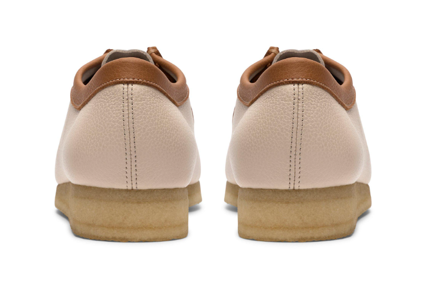 Clarks Wallabee Lo - 26185662 - White / Combi Leather (Beige / Tan)