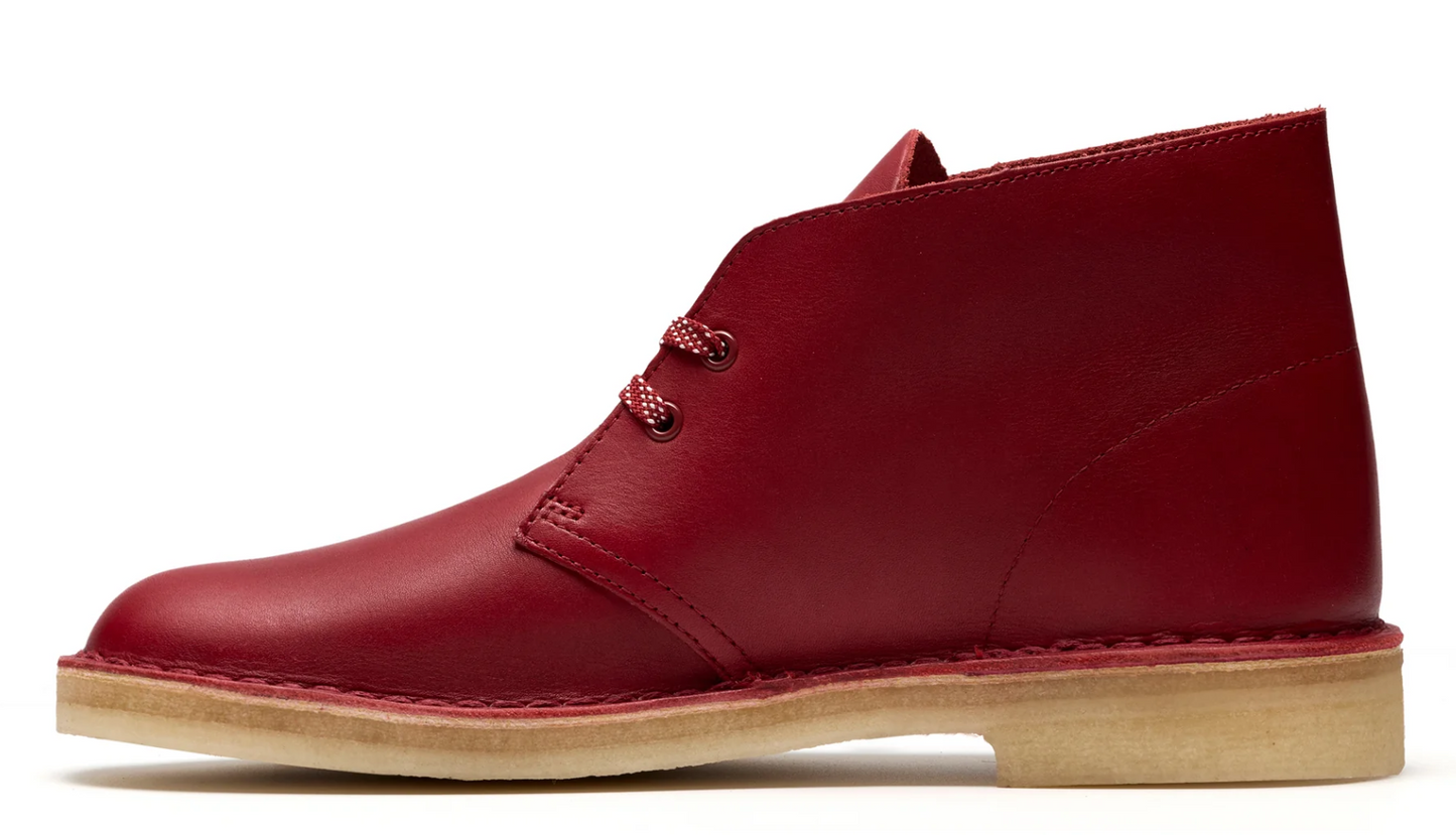 Clarks Desert Boot - Dark Red Leather - 26182825