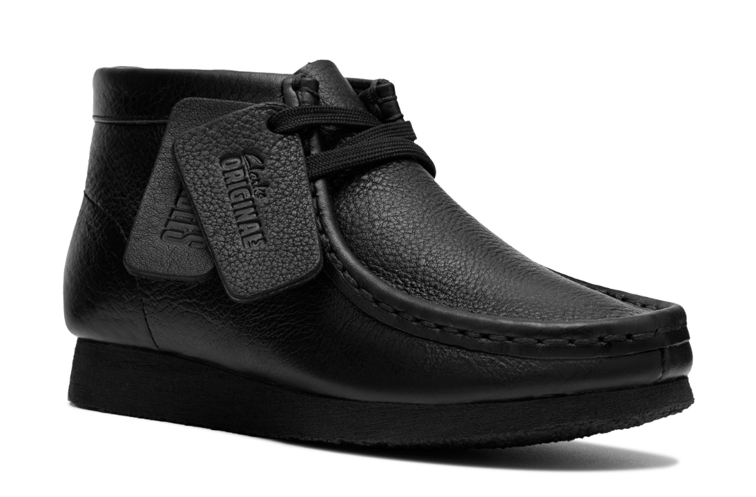 Clarks Wallabee Boot- 26185932 - Black Leather - Toddler Size