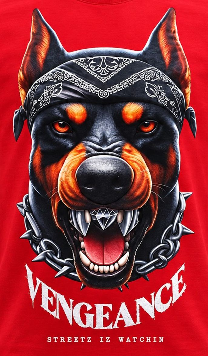 STREETZ IZ WATCHIN T-SHIRT - VENGEANCE - SIW5140-RED - MEN'S