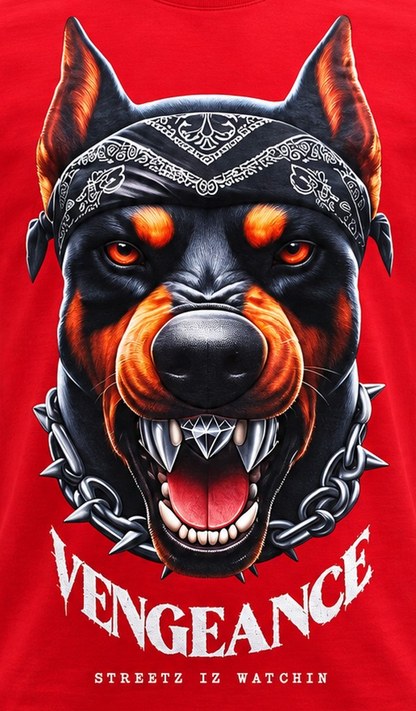 STREETZ IZ WATCHIN T-SHIRT - VENGEANCE - SIW5140-RED - MEN'S
