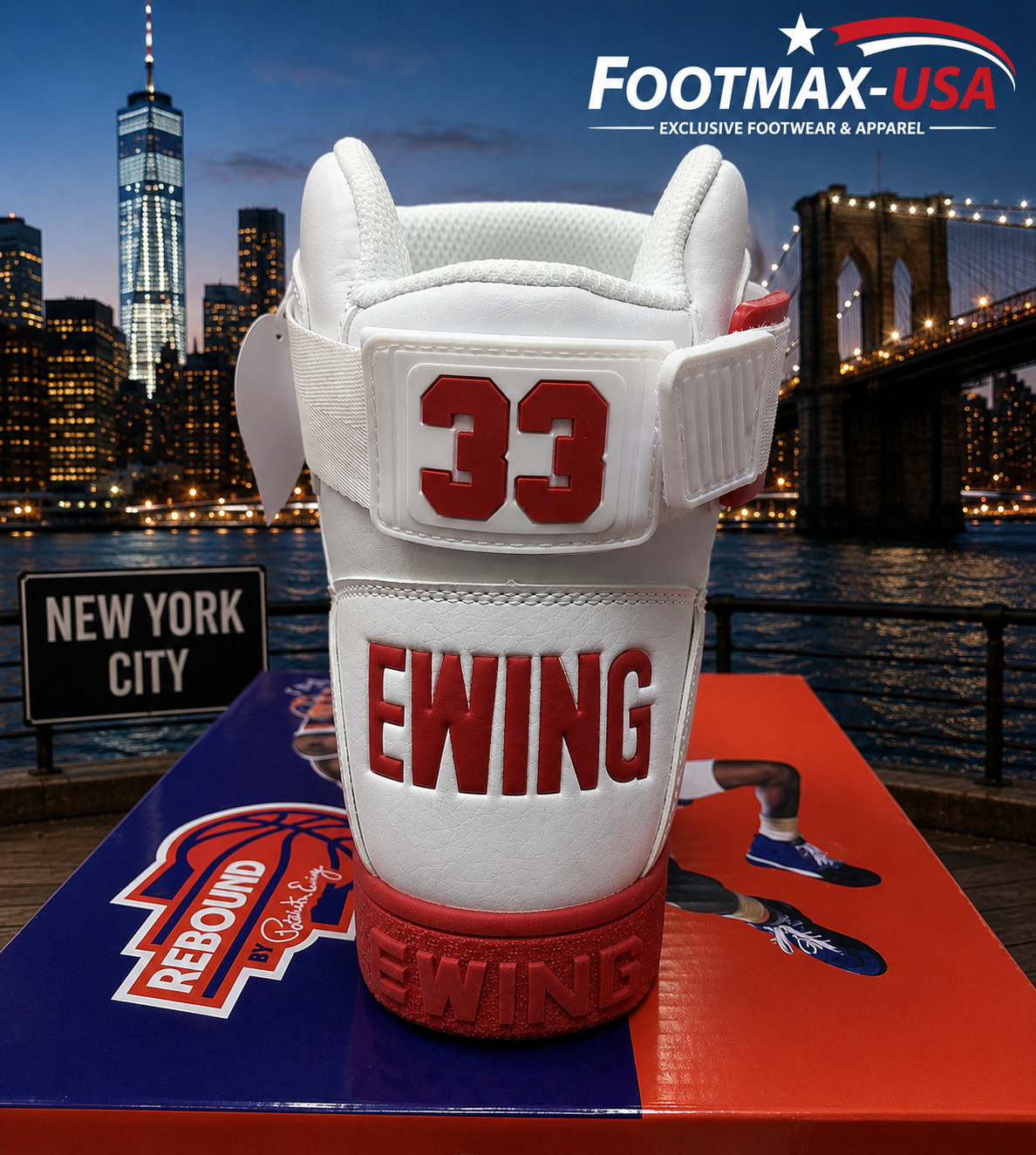 Patrick Ewing 33 Hi-Orion Rebound - 1RBE001-123 (White / Red / Grey)