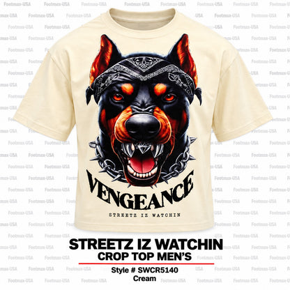 STREETZ IZ WATCHIN CROP TOP T-SHIRT "MEN'S - SWCR5140-CREAM