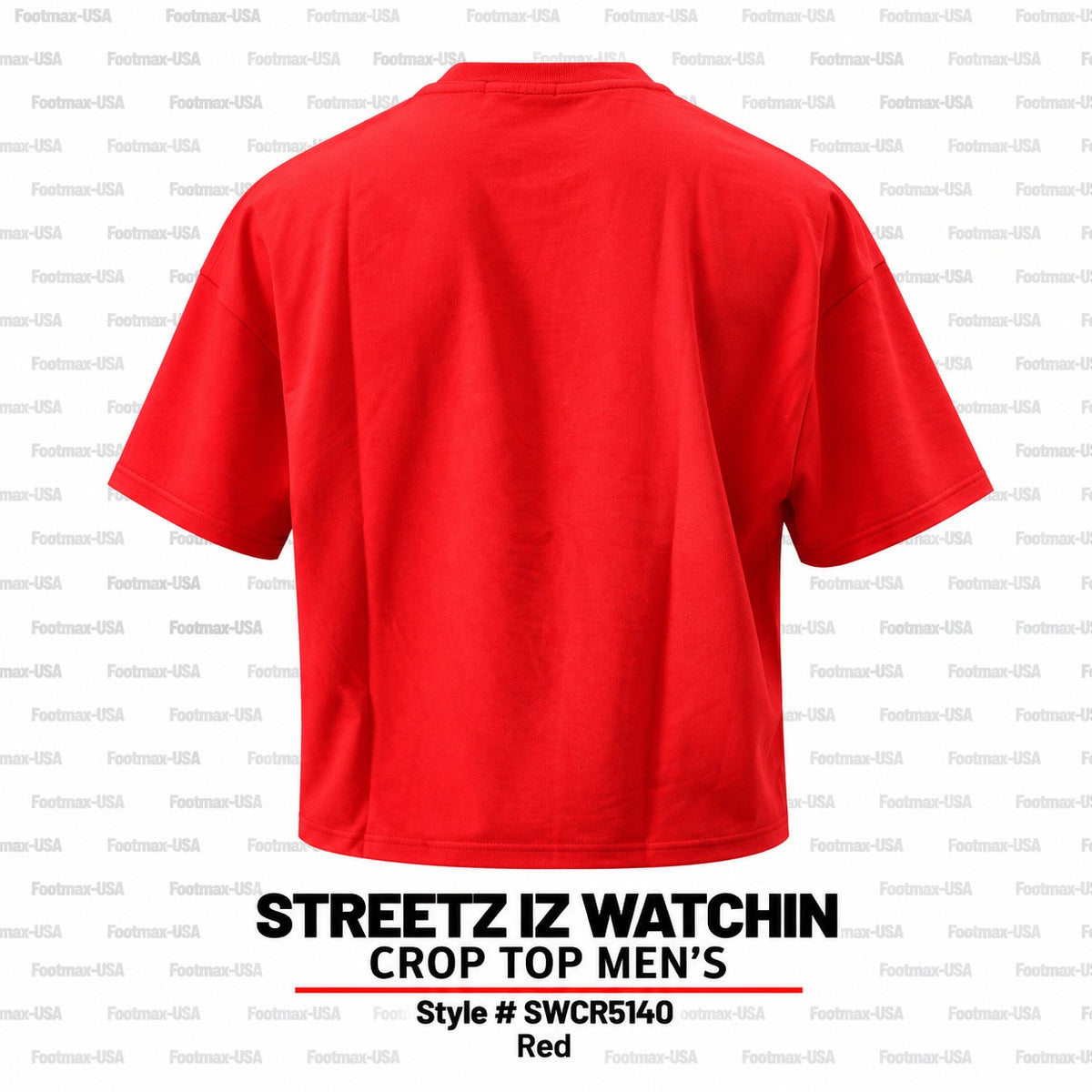 STREETZ IZ WATCHIN CROP TOP T-SHIRT "MEN'S) - SWCR5140-RED