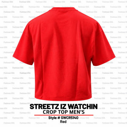 STREETZ IZ WATCHIN CROP TOP T-SHIRT "MEN'S) - SWCR5140-RED