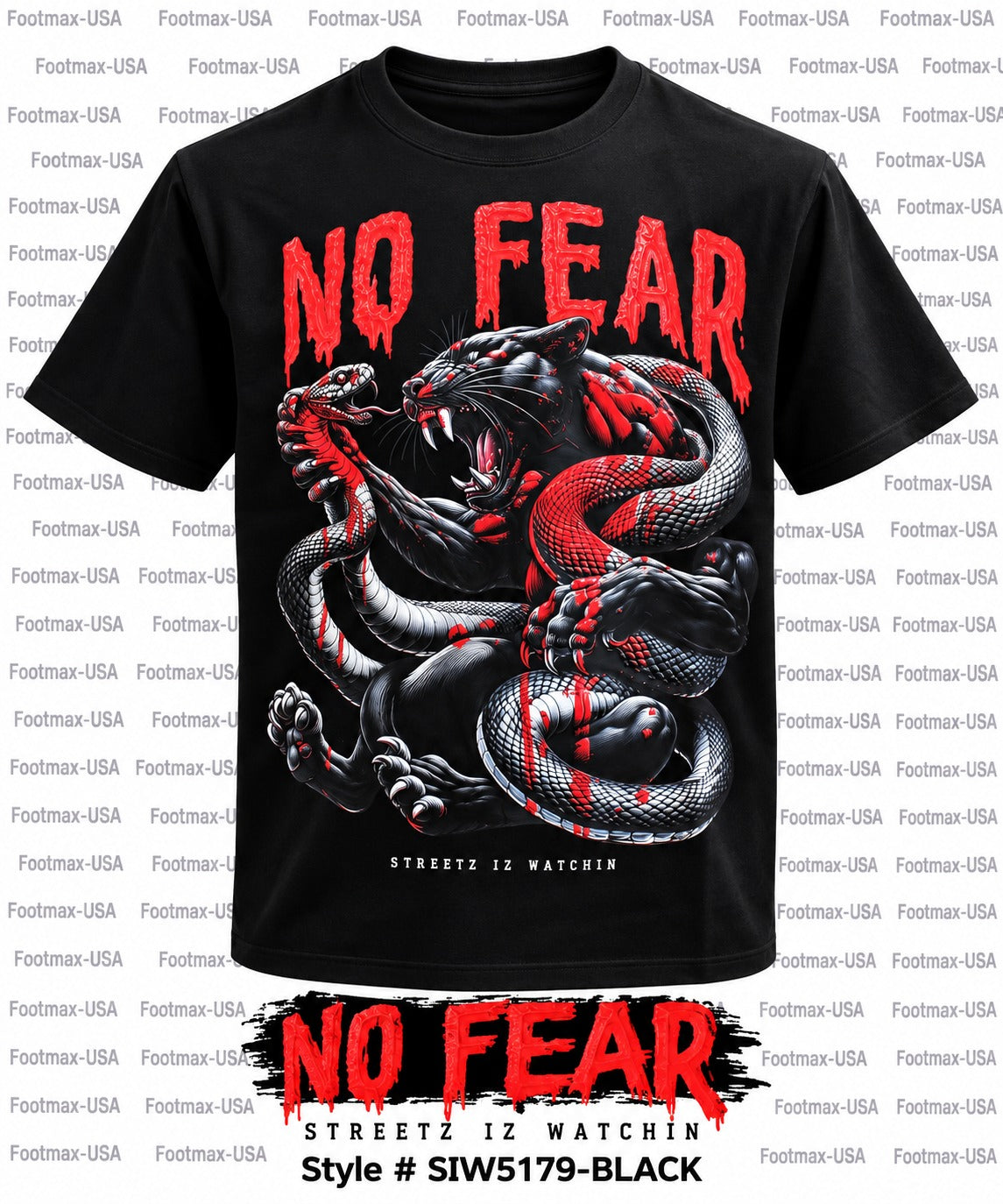 STREETZ IZ WATCHIN T-SHIRT - SIW5179-BLACK - MENS - NO FEAR
