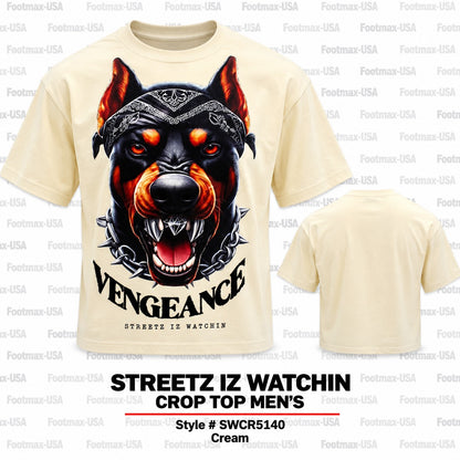 STREETZ IZ WATCHIN CROP TOP T-SHIRT "MEN'S - SWCR5140-CREAM