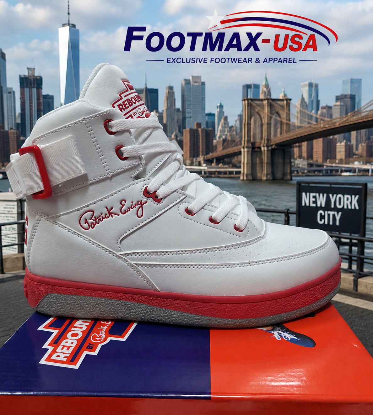 Patrick Ewing 33 Hi-Orion Rebound - 1RBE001-123 (White / Red / Grey)