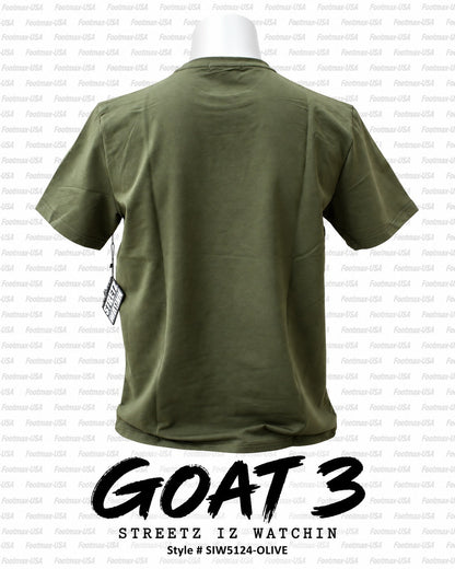 STREETZ IZ WATCHIN T-SHIRT - GOAT 3 - SIW5124-OLIVE - MEN'S