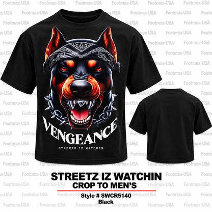STREETZ IZ WATCHIN CROP TOP "MEN" T-SHIRT - SWCR5140-BLACK